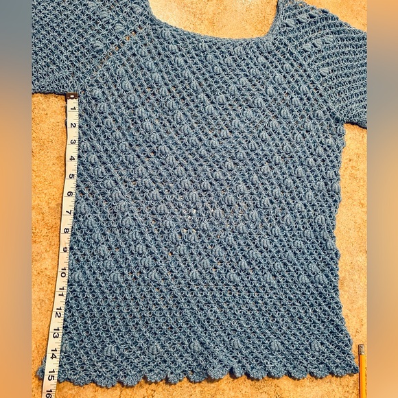 48.Women’s Vintage Hand Knitted Crochet Summer top.Size S - Picture 8 of 9